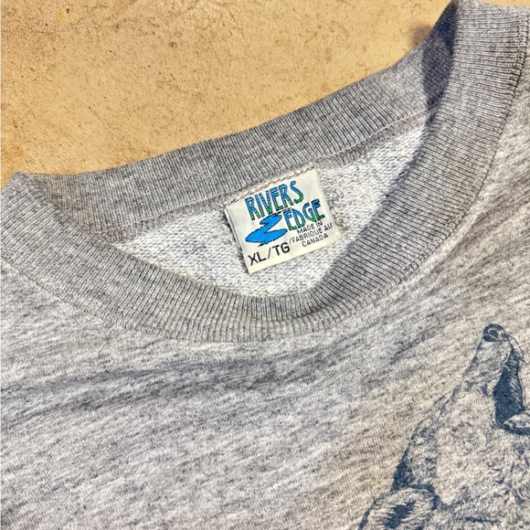 90's Vintage Wolves Crewneck Rivers Edge - Picture 3 of 6